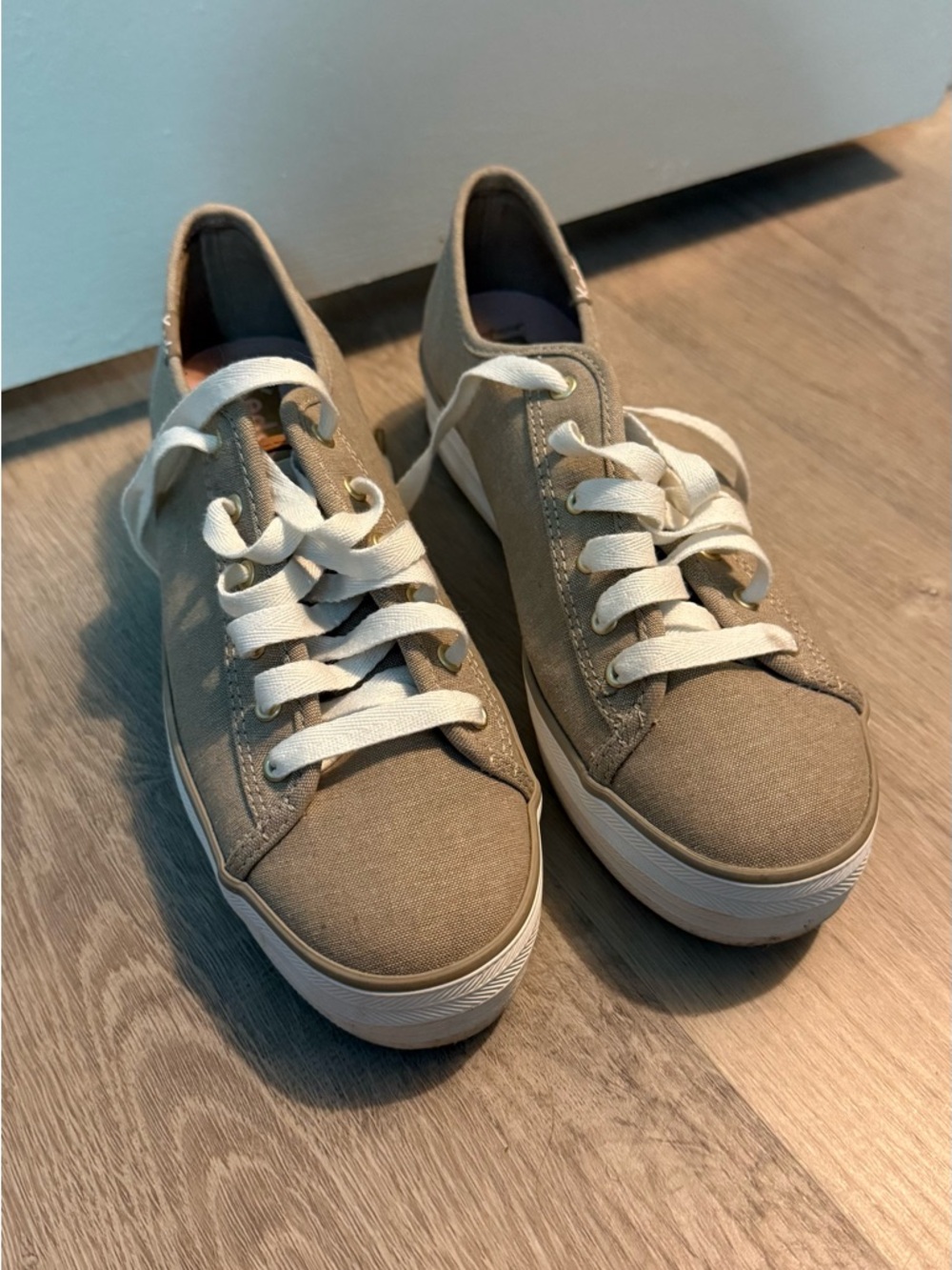 Keds Women's Casual Sneakers in Taupe and White